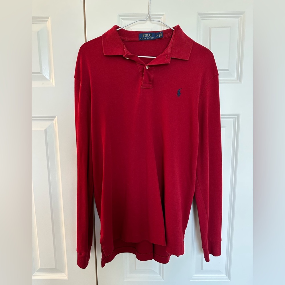 Large Polo Ralph Lauren Long-sleeved Red Shirt